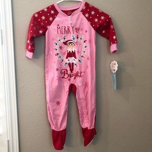 Elf On The Shelf Kids Footie Pajamas Holiday Christmas